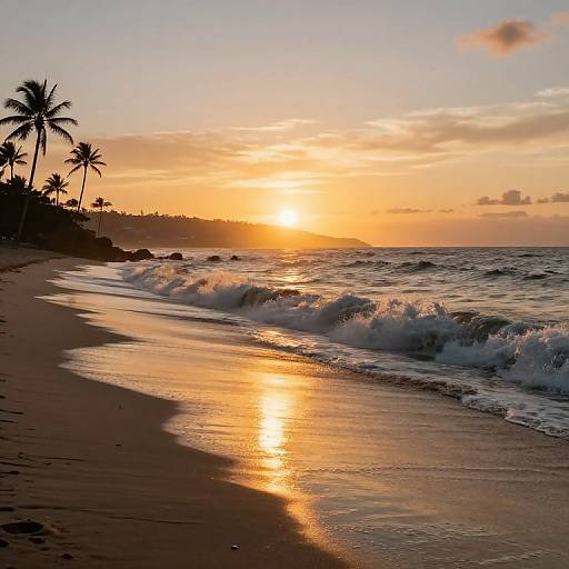 Photorealistic Coastal Sunset Scene