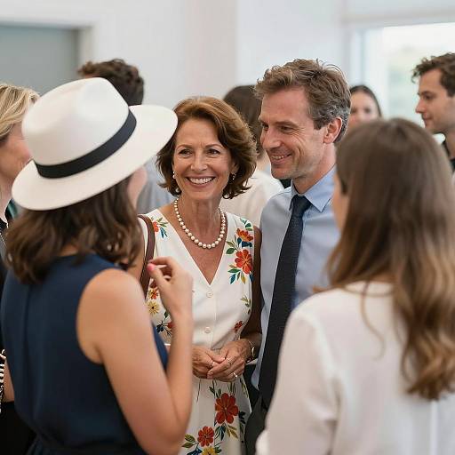 Smiling group at social gathering