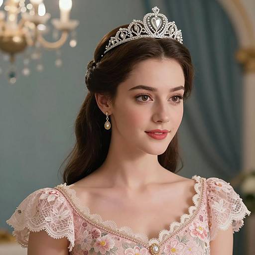 Elegant Young Woman in Princess Attire