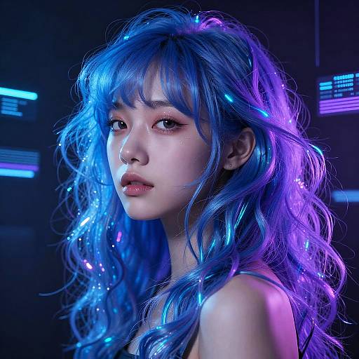 Futuristic Neon Cyberpunk Hair