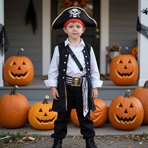 Boy Pirate Costume Halloween Scene