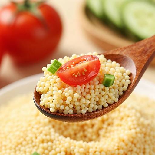 Wooden Spoon with Couscous Salad