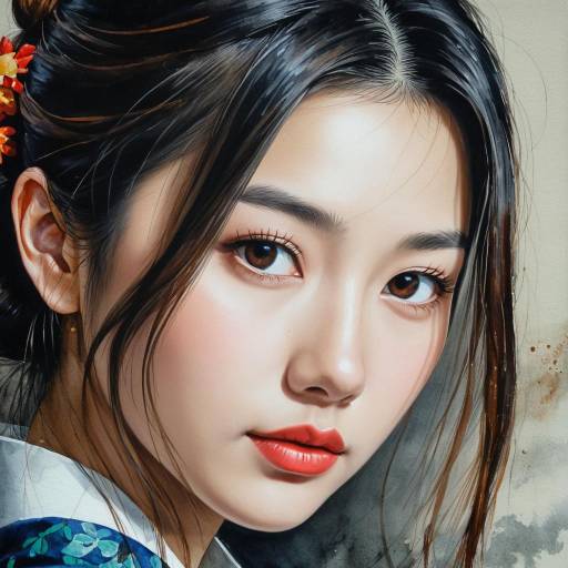 Vibrant Portrait of a Japanese Woman