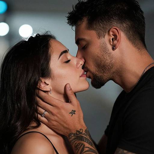 Intimate Passionate Couple Close-Up