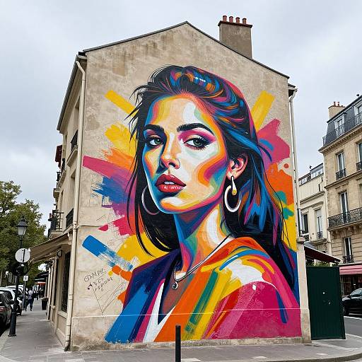 Vibrant Street Art Mural in Paris