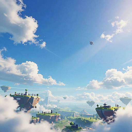 Epic Fortnite Sky with Floating Islands