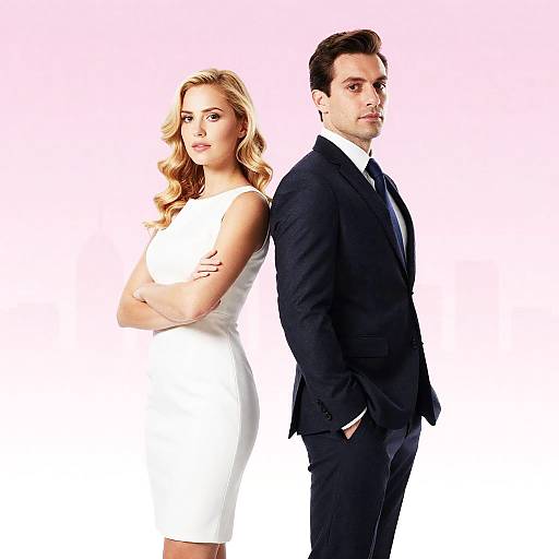 Blonde Woman and Man in Urban Setting