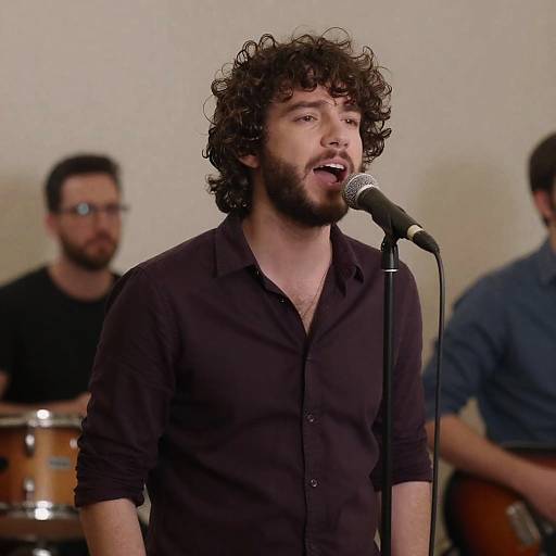 Dynamic Male Singer Captured on Stage