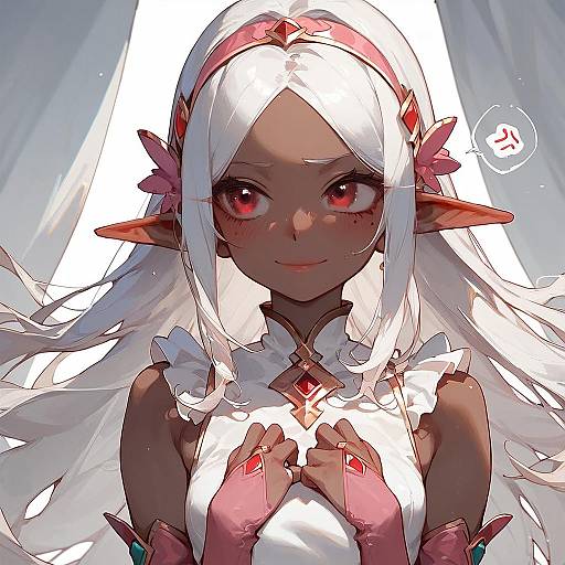 Embarrassed Dark Elf Magical Girl