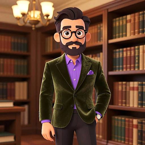 Vintage Library Fashion Portrait