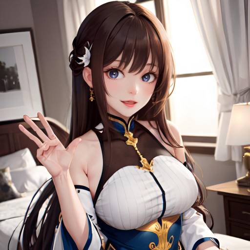 Aesthetic Anime Girl in Bedroom Scene