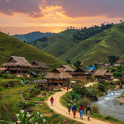 Lush Desa Village at Sunset