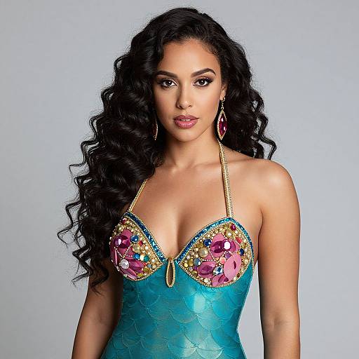 Elegant Mermaid Costume Woman Portrait