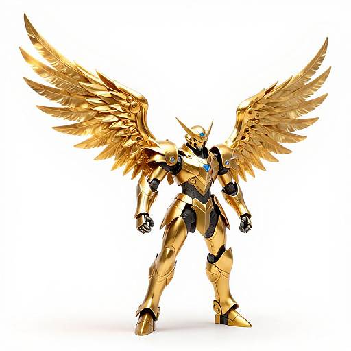 Fantasy Winged Armour with Golden Aura