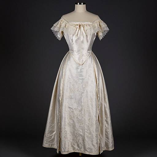 Elegant 1840s French Silk Dress