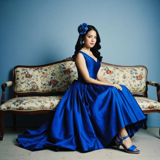 Elegant Royal Blue Dress Portrait