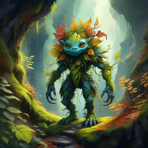 Enchanting Plant-Based Creature in Woodland