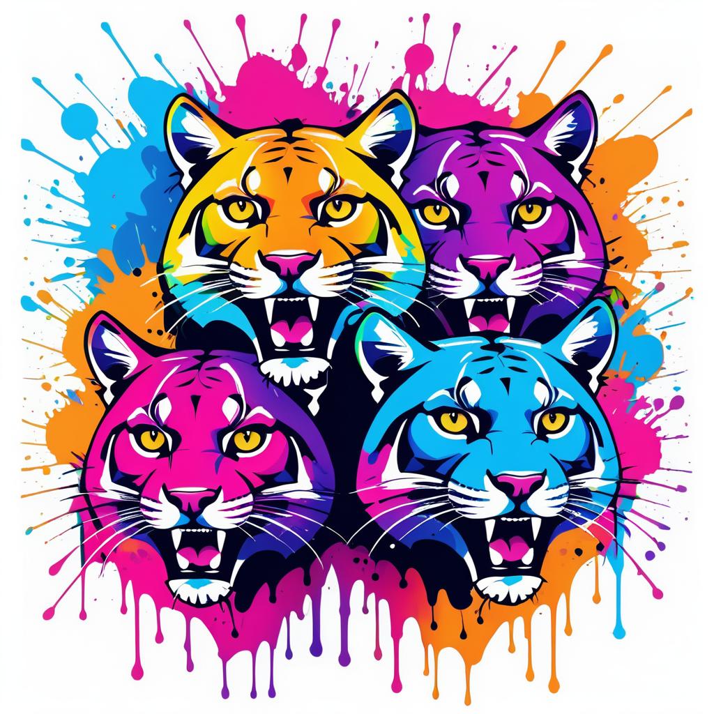 Vibrant Puma Graffiti T-Shirt Design