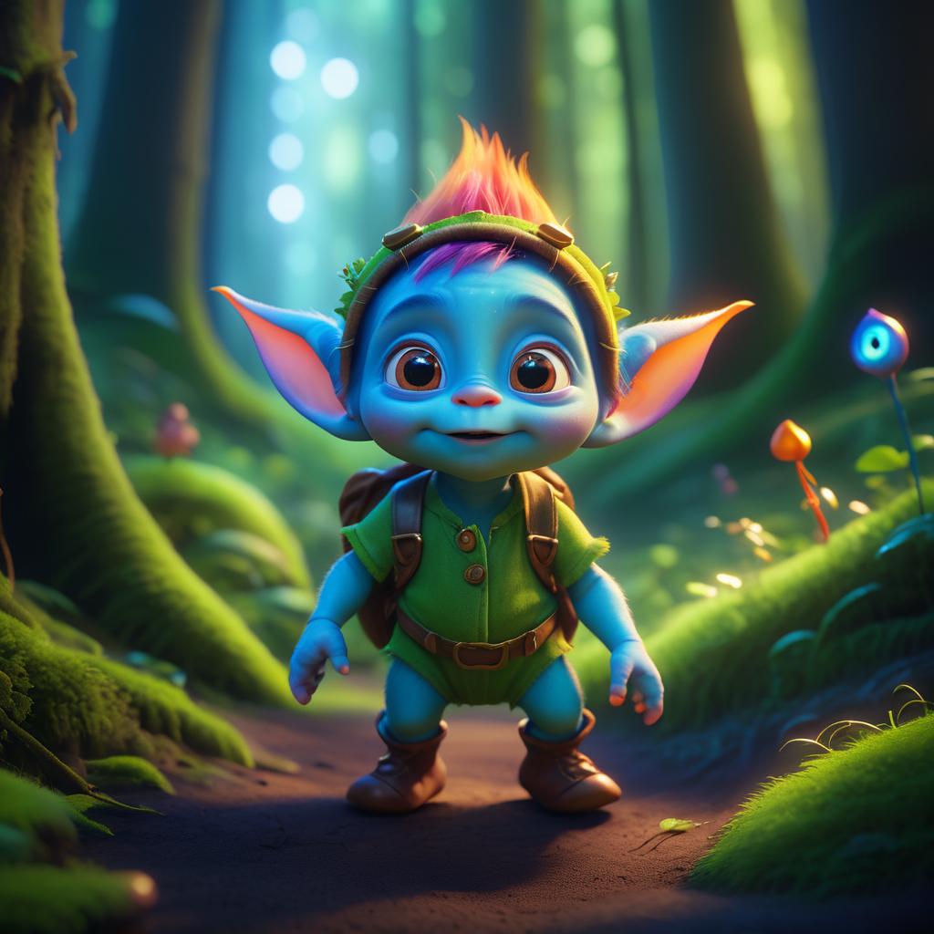 Charming Baby Goblin in Enchanted Forest