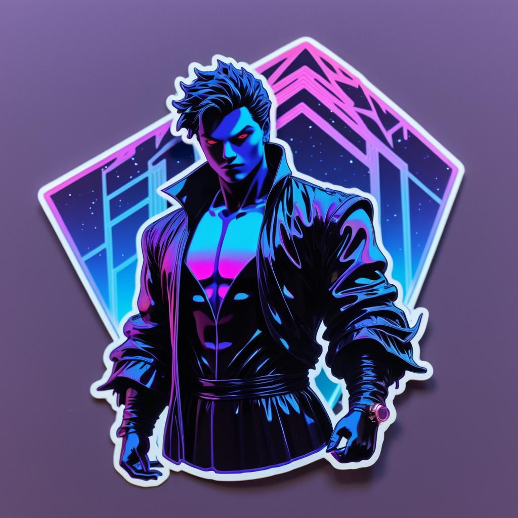 Dramatic Vaporwave Male Wraith Sticker