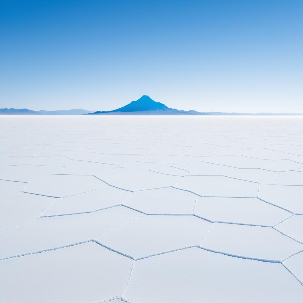 Surreal Mountain Silhouette Over Salt Flats