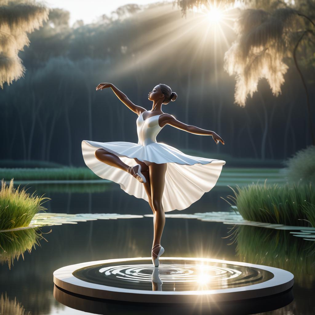 Graceful Ballerina Statue in Nature