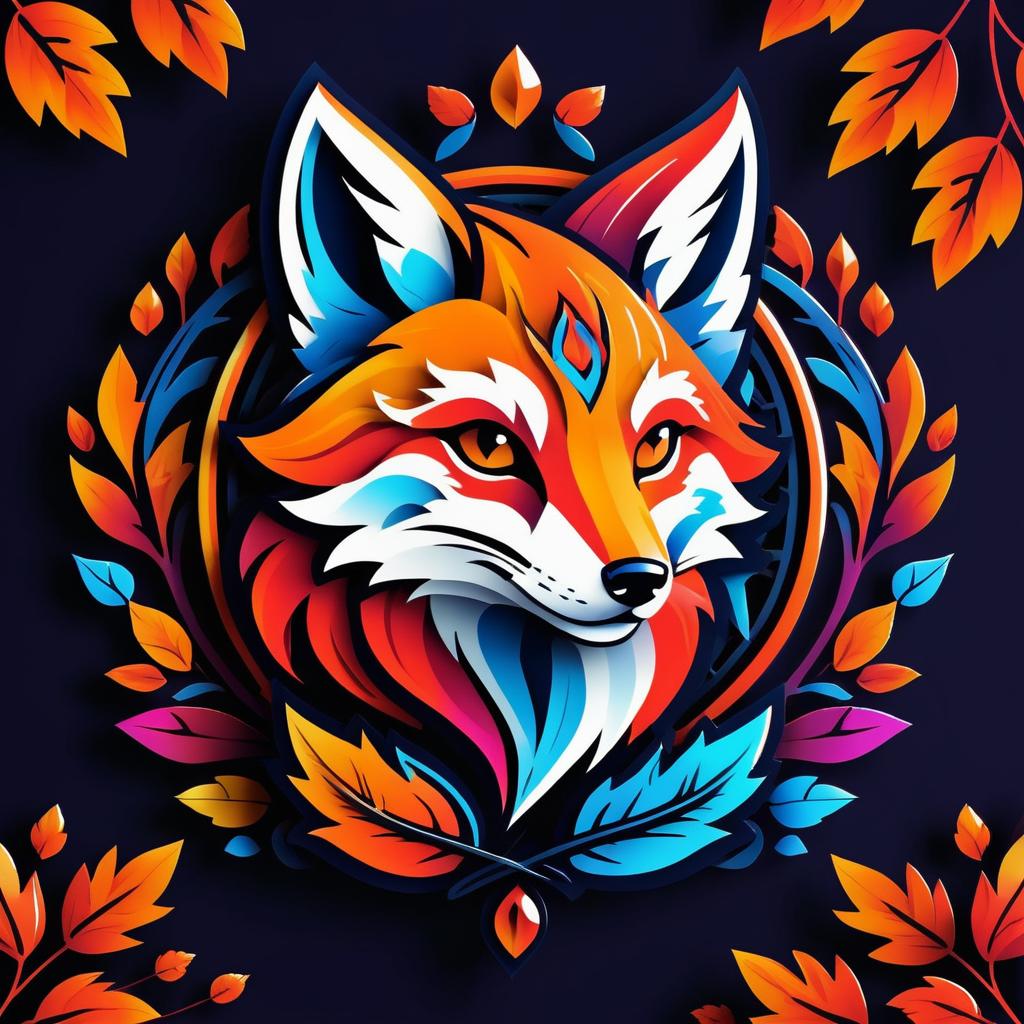 Vibrant Fox Rogue Tattoo Logo Design