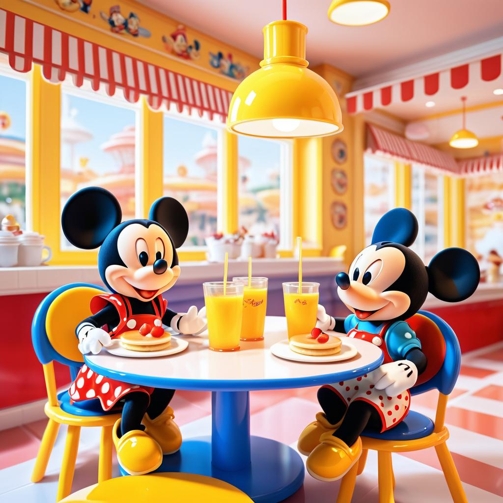 Adorable Baby Mickey and Minnie Dining