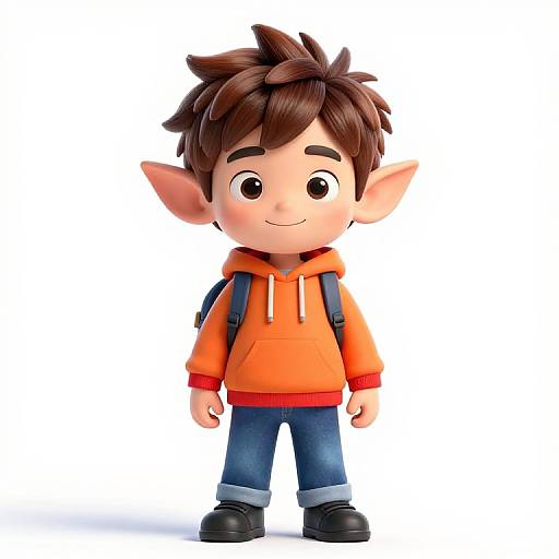 Young Boy with Pointy Ears Portrait