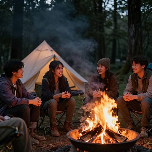 Cozy Campfire Storytelling Scene