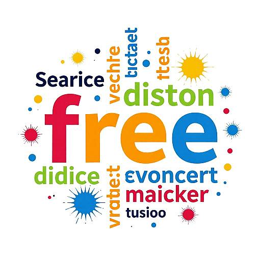 Vivid Floating Word Art Cloud