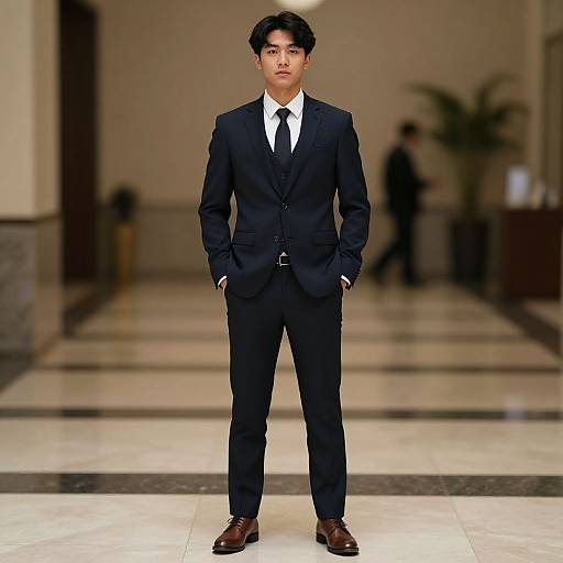 Stylish Man in Formal Money Suit