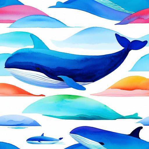 Vibrant Minimalistic Whale Illustration