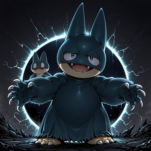 Illustration of Munchlax, pokemon in the style of Doppel (bonnypir)