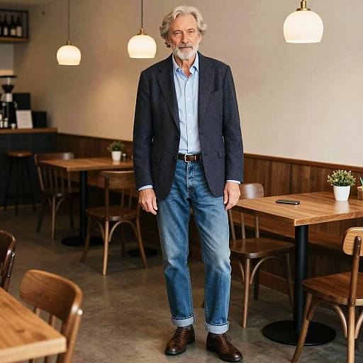 Stylish Older Man in Coffee Shop