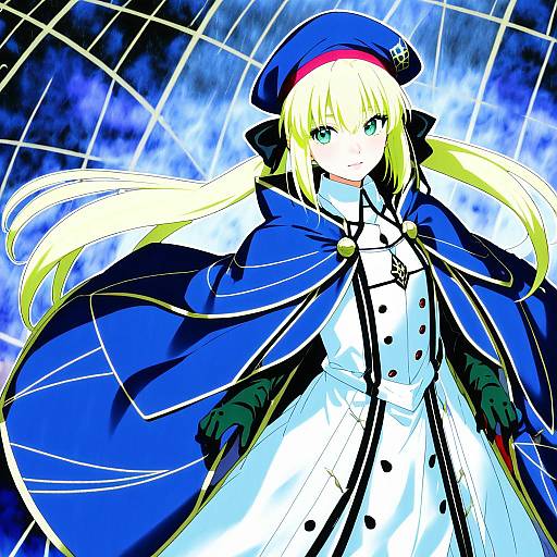 Illustration of Artoria caster (second ascension) (fate), fate/grand order in the style of Munakata (sekimizu kazuki)