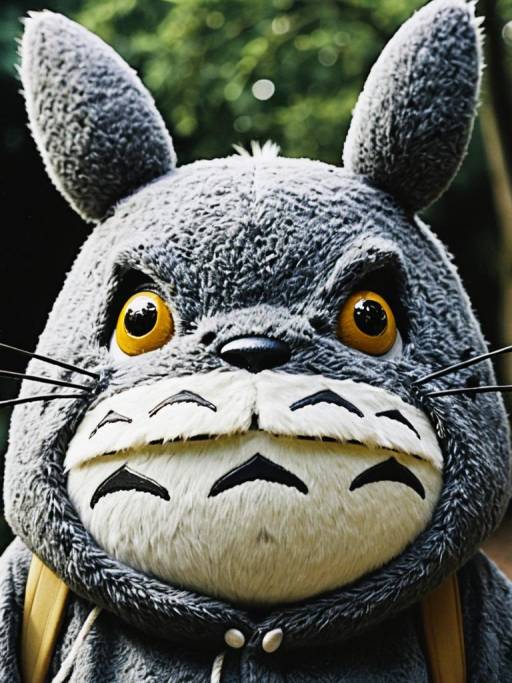 Man Wearing Totoro Costume Close-up