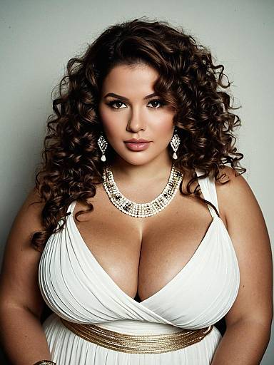 Realistic Plus-Size Greek Woman Portrait