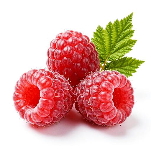 Vibrant Red Raspberries Cluster