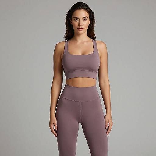 Athletic Woman in Muted Plum Activewear