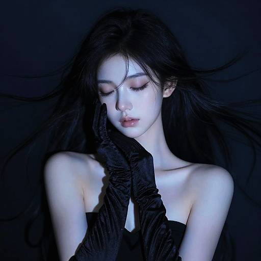 Ethereal Portrait of Dark-Haired Woman