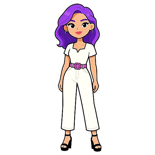 Smiling Woman in Ivory Jumpsuit