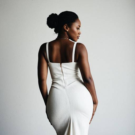 Beautiful Black Woman in White Dress