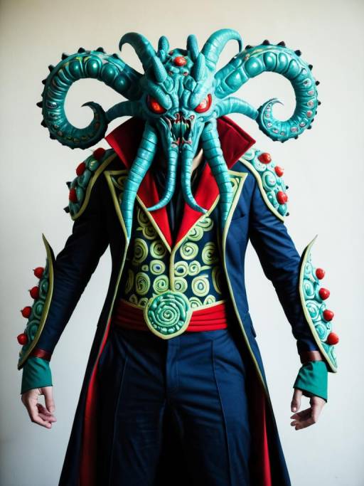 Man in Detailed Shuma-Gorath Cosplay Costume