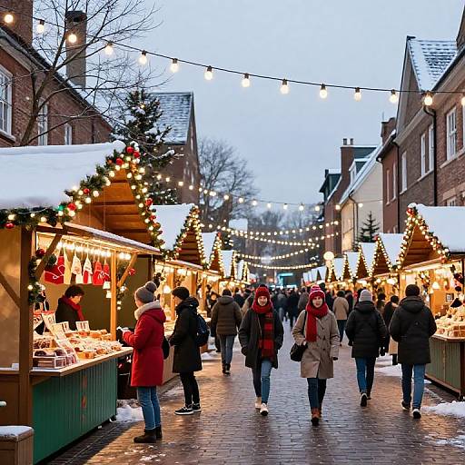 Festive Christmas Market Street Scene