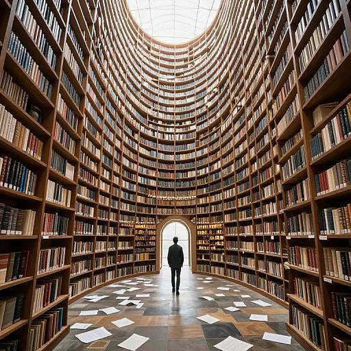 Endless Spiraling Library Tower