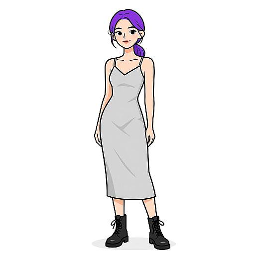 Smiling Woman in Minimalist Slip Dress