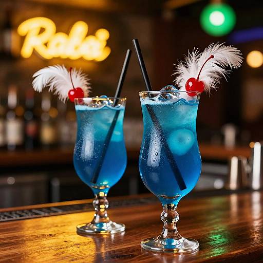 Vibrant Blue Tropical Cocktails