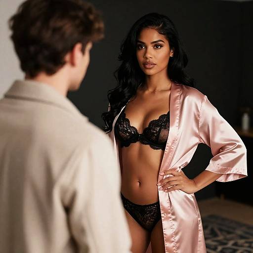Confident Encounter in Elegant Lingerie