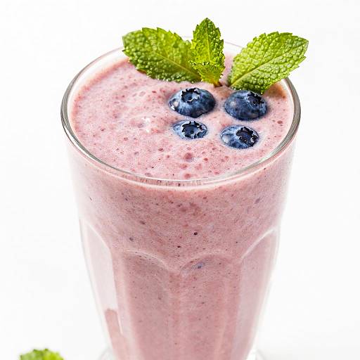 Close-Up Pink Blueberry Smoothie